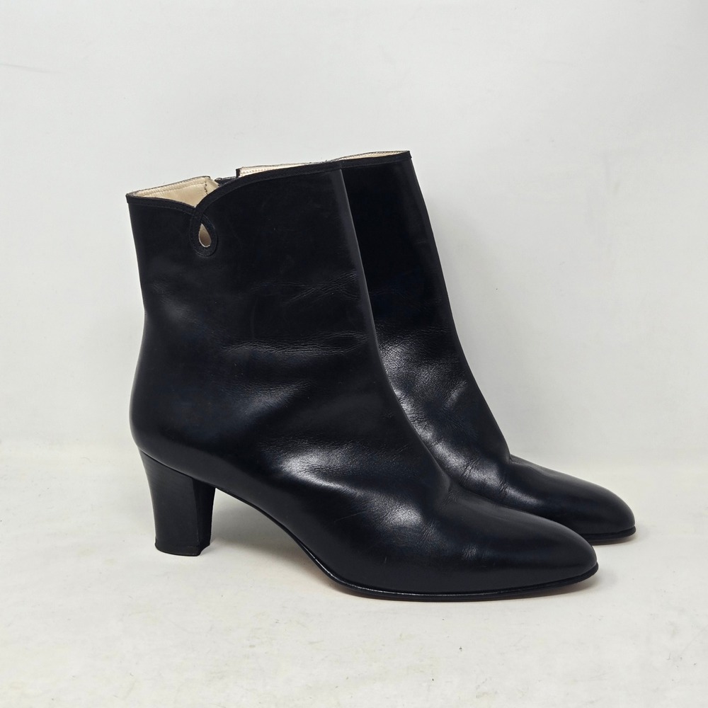 Bally‎ Womens Black Italian Leather Ankle Boots Side Zip Pointed Toe Size 6